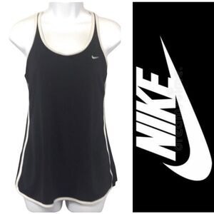 NIKE Performance Black & White Side Stripes Activewear Tank Top Sz. M